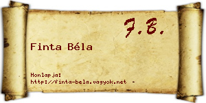 Finta Béla névjegykártya