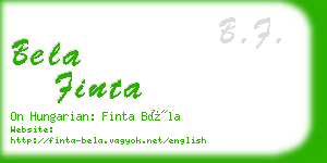 bela finta business card